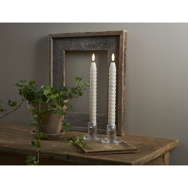 Stearinlys LED Antikklys 2-pakning Swirl 25 cm