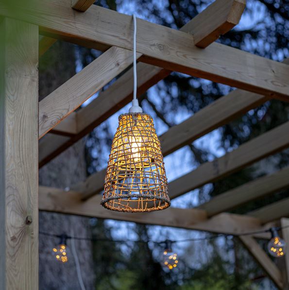 Div. Hagebelysning Lampeskjerm + ledningsstativ for utendørs 23 cm