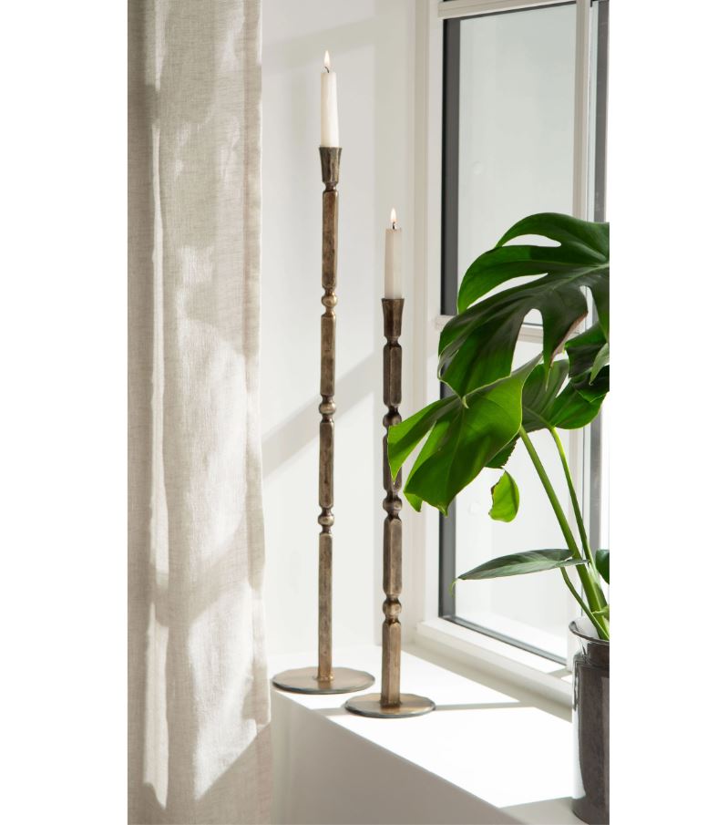 Lysestake 73 cm Antikk Messing