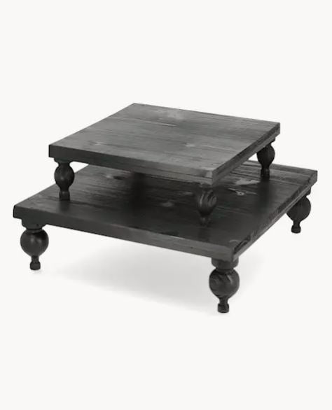 Dekorativt Piedestalbord Svart 2-pakning 40/30 cm