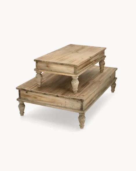 Dekorativt Piedestalbord Ljusbrun 2-pakning 60/45cm