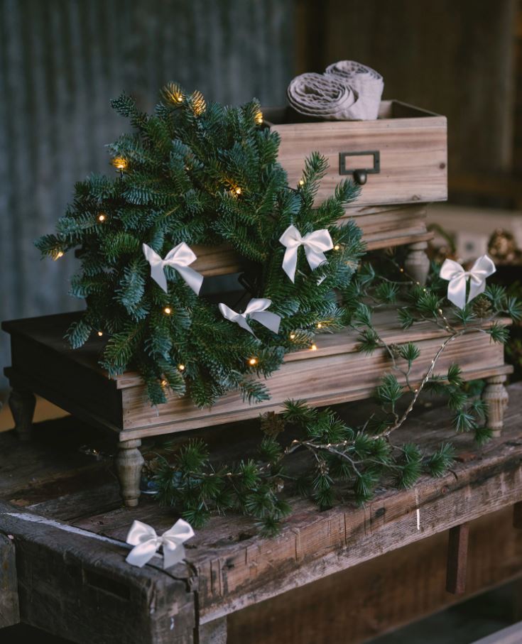 Dekorative Esker Trälåda Beiset Tre 26x24x12cm