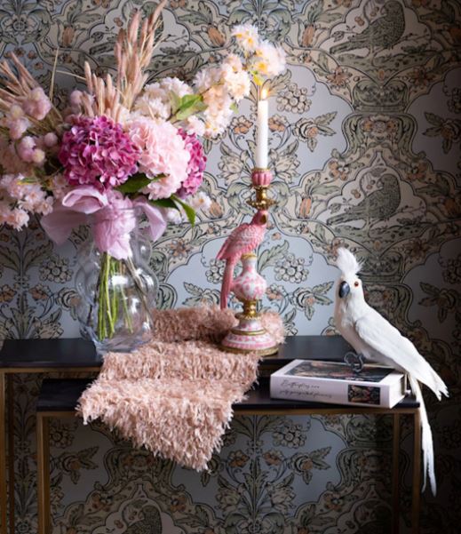 Lysestake Papegøye Rosa 40 cm På lager uke 09