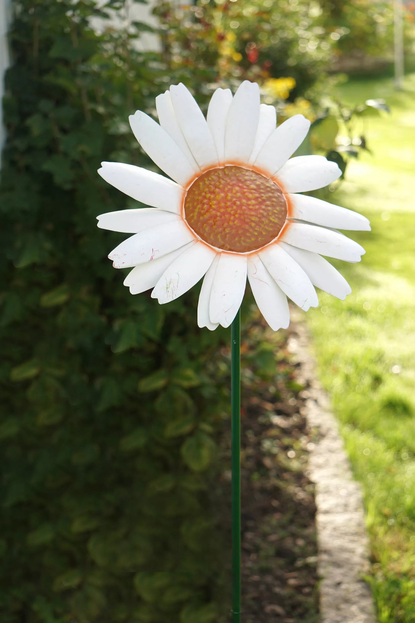 Hagedekorasjon Hagepynt Hagestaker 2-pakk Blomst Metal Vit 131 cm