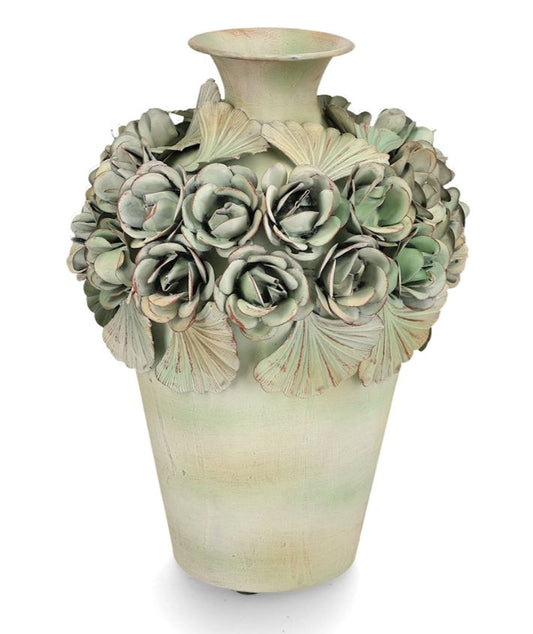 Dekorativ Vase Ofelia Blomstrande Grønn Ø21x30cm Metall På lager: Uke 38