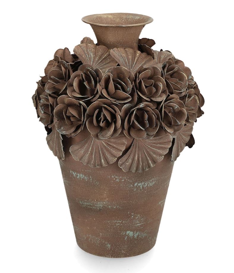 Dekorativ Vase Ofelia Blomstrete Brun Ø21x30cm Metall På lager: Uke 38