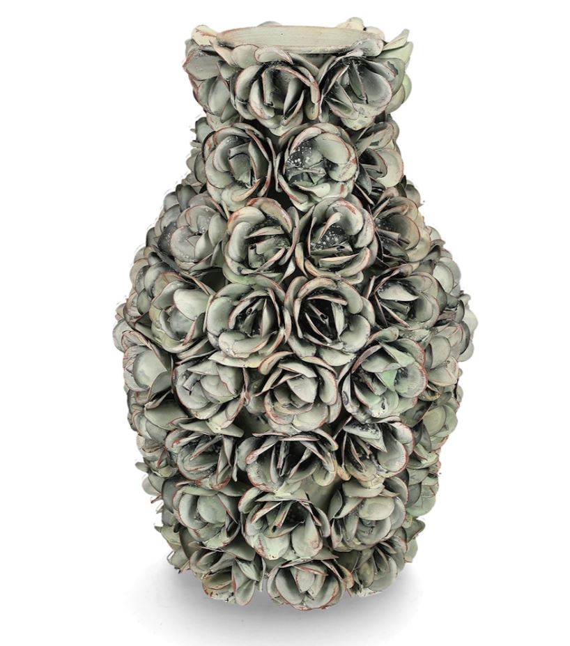 Dekorativ Vase Ofelia Blomstrande Grønn Ø20x30cm Metall På lager: Uke 42