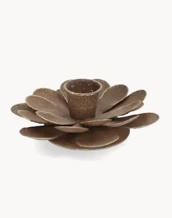 Lysestake Floral 2-pakning Brun Ø12x4cm