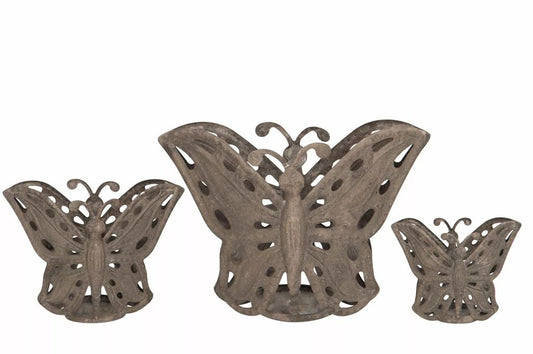 Lyslykt Sommerfugl 3-pack Metall