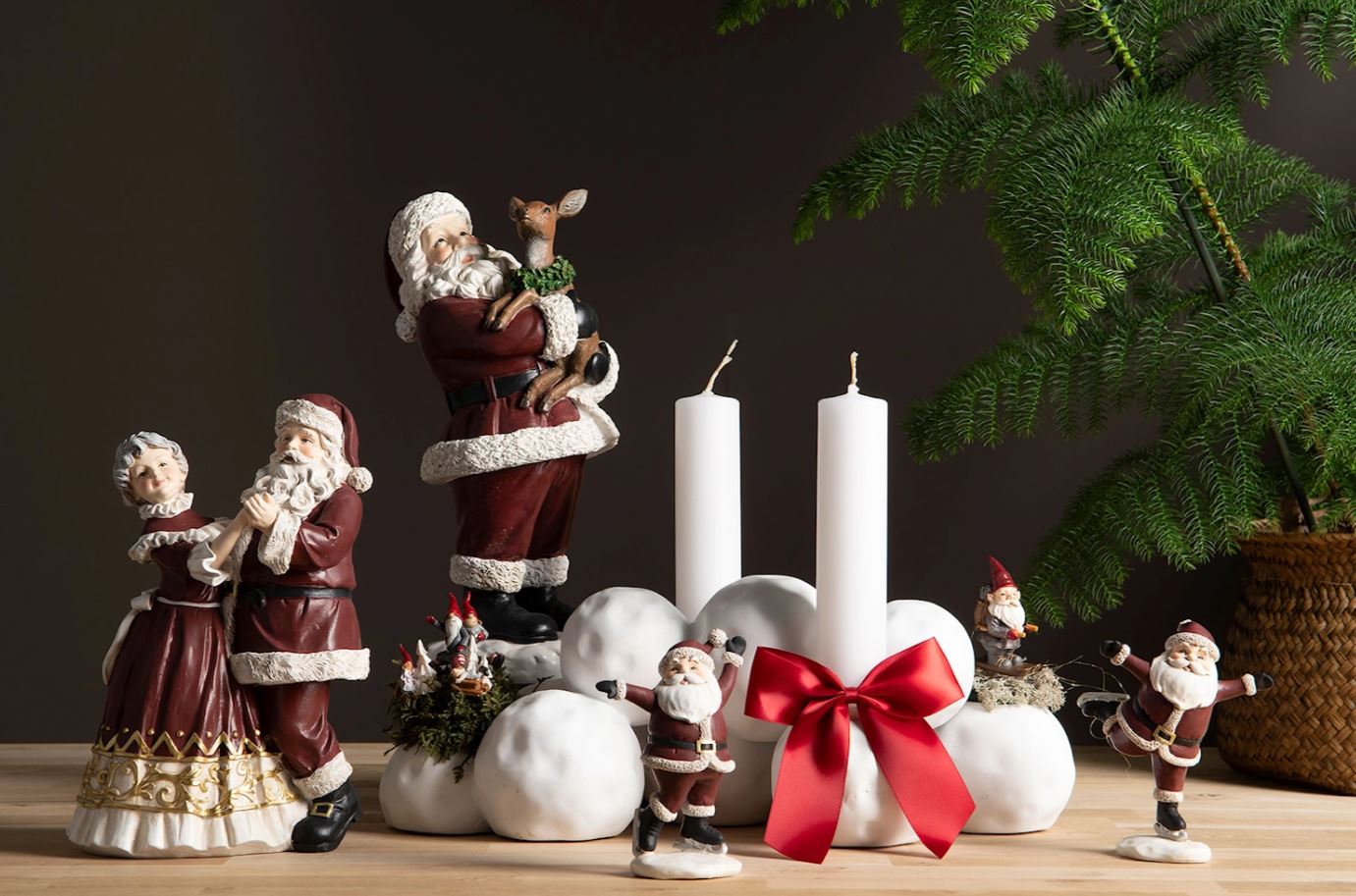 Innendørs julepynt Nisse-dans 16x12x25cm