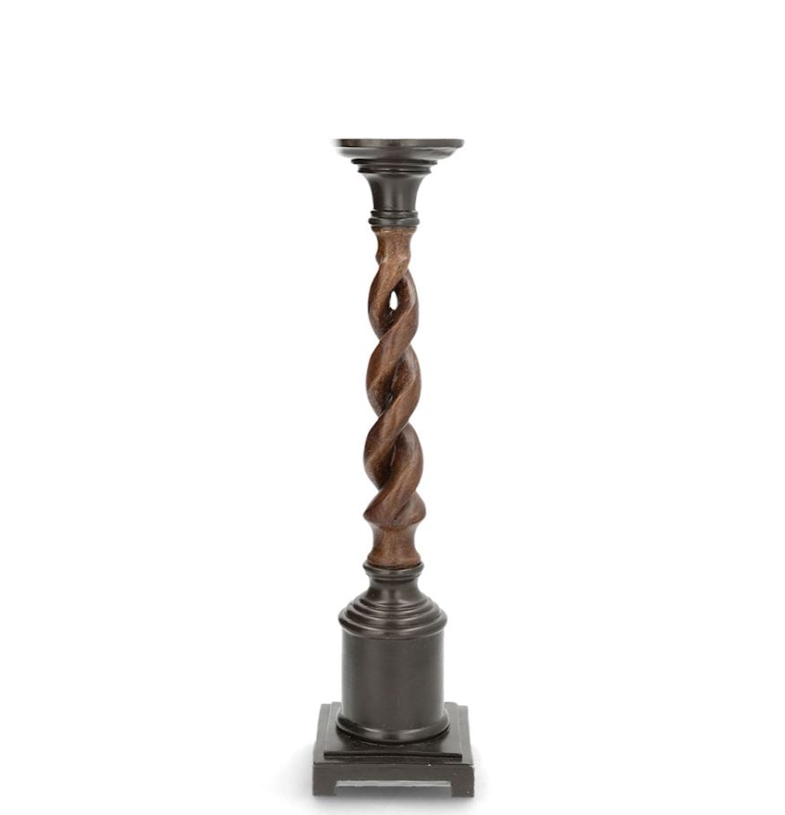 Lysestake Kjede - svart/brun 38 cm | Rustikk figurlysestake i poly