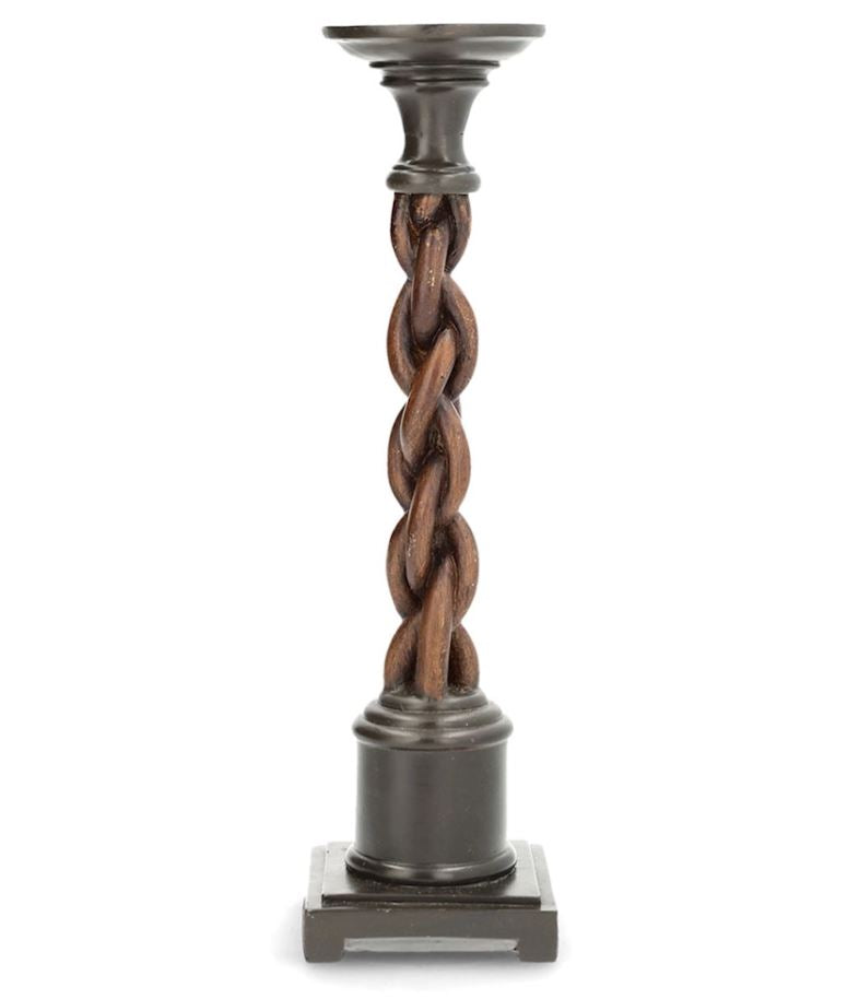 Lysestake Kjede - svart/brun 43 cm | Rustikk figurlysestake i poly