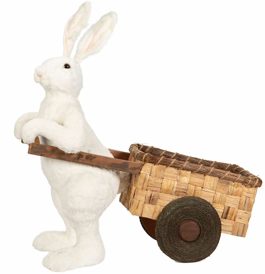 Påskepynt Gulvdekorasjon Hare Med Vogn 68 cm