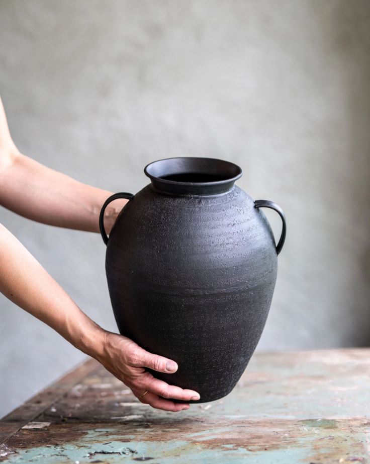 Blomsterpotte Blomsterkrukke Urne Metall 27x28x34cm