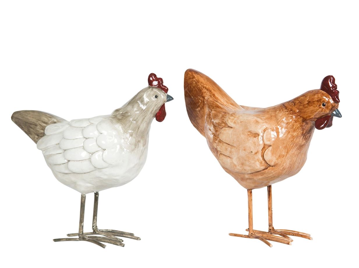 Påskepynt Hane/Høne Glans Mix 15 cm 4-pakning