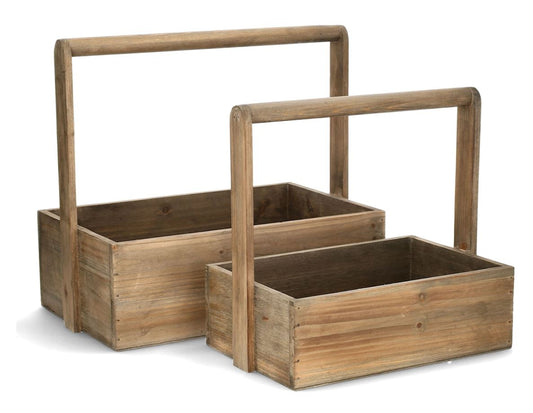 Dekorativ Eske Oppbevaringsboks 2-pack 38/30 cm Natur