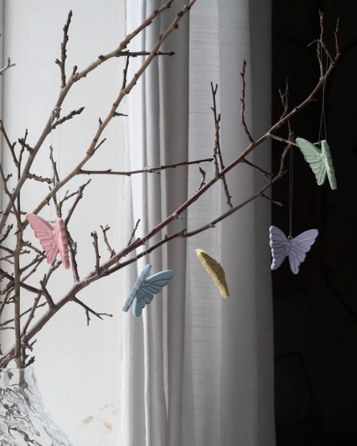 Påskepynt Hengende sommerfugl-miks 10-pakning