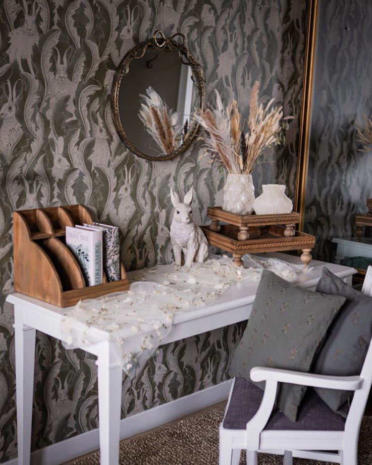 Veggspeil Rosett 54 cm Messing