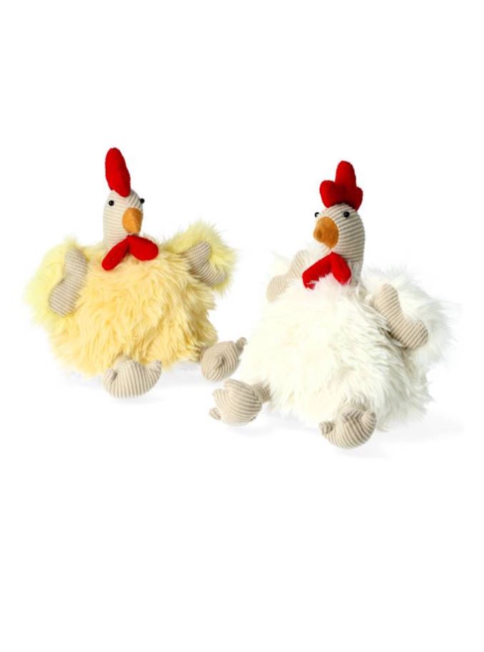 Påskepynt Høner Fluffy 2-pakning Mix
