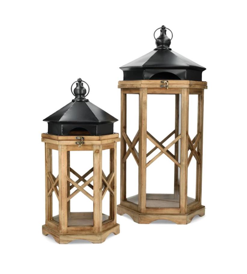Lyslykt Tuva 2-pack brun/svart 70 cm