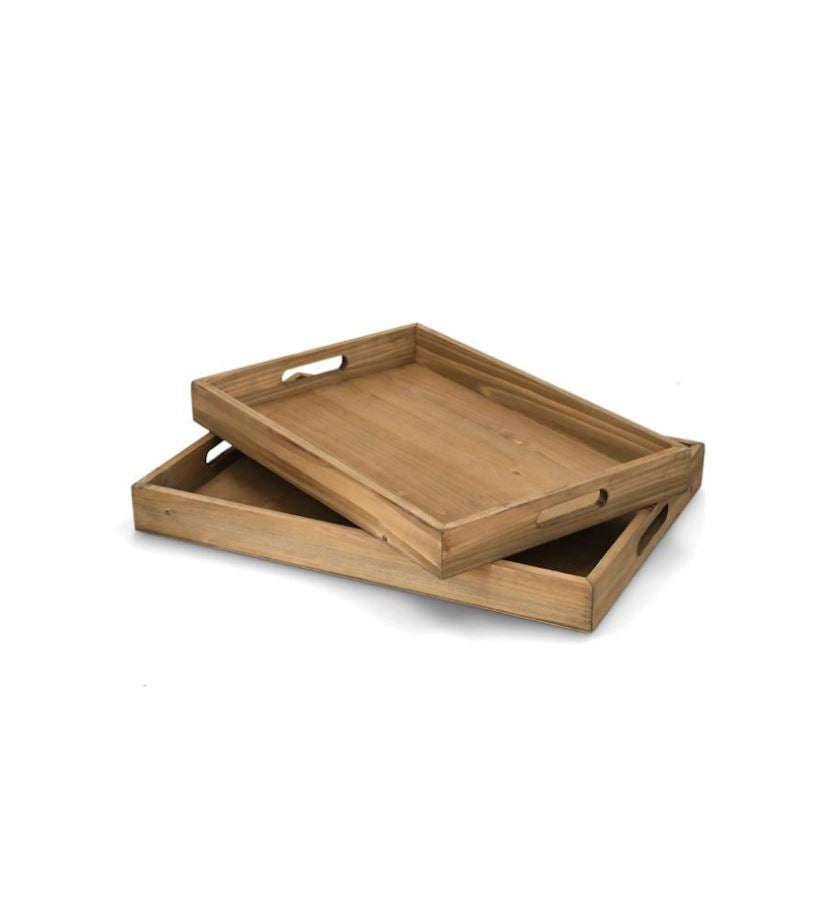 Dekorativt Fat Brett 2-pack 50 cm Brun
