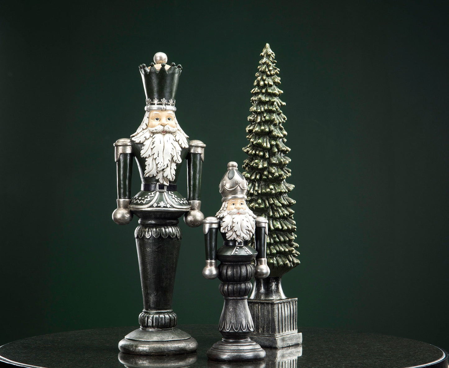 Juledekorasjon Nøtteknekker Grønn Mix 40cm 2-pack