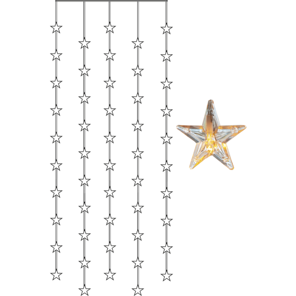 Belysning Jul Lysgardin Star 90x200 cm