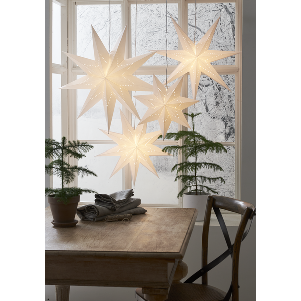 Adventsstjerne Papirstjerne Lyse hvit 60 cm