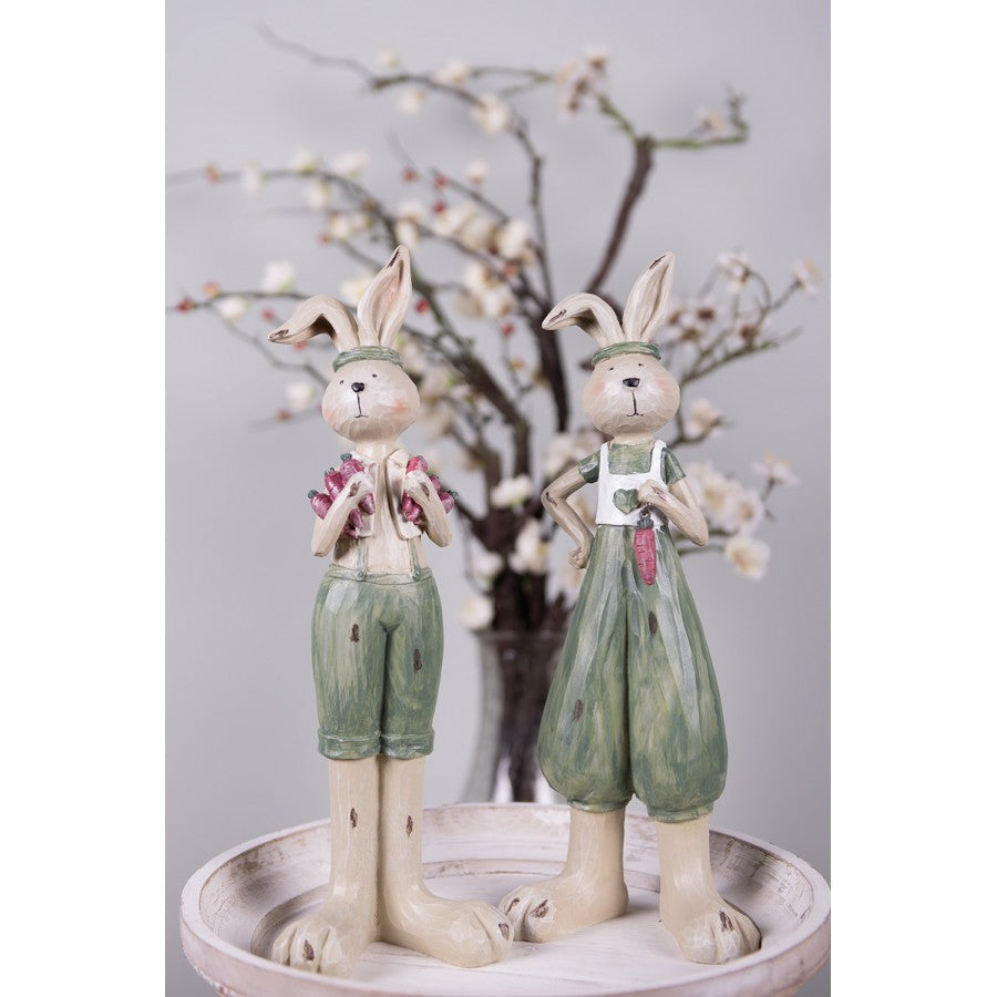 Påskepynt Dekorasjon Kanin påske 11x10x33 Cm Grønn Polyresin