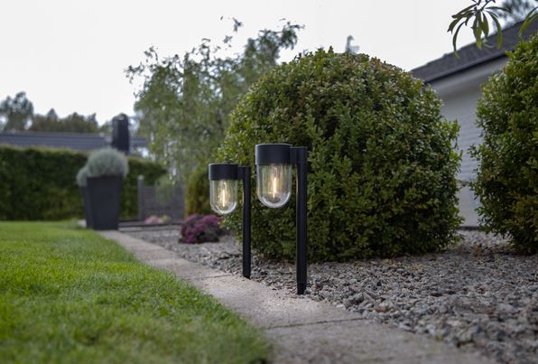 Hagebelysning Soldrevet Solcellepoller Cupola 2-pack