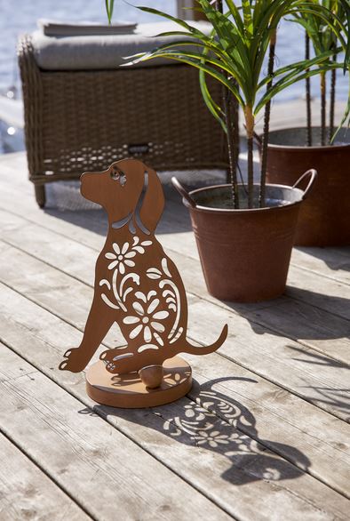 Hagebelysning Soldrevet Solcelle belyst Hund 33 cm
