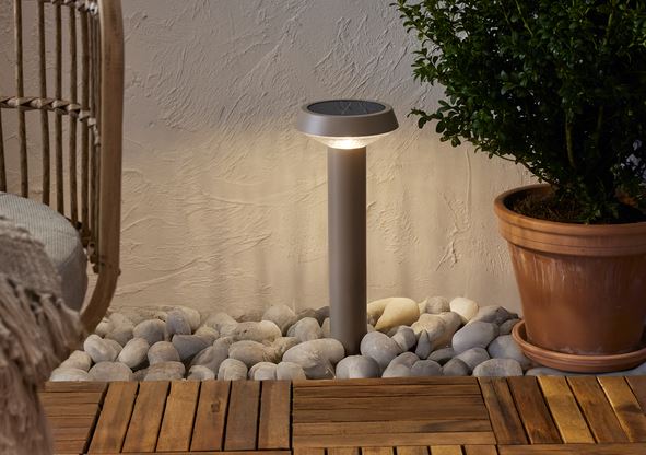 Hagebelysning Soldrevet Solcellepollare Casa Beige