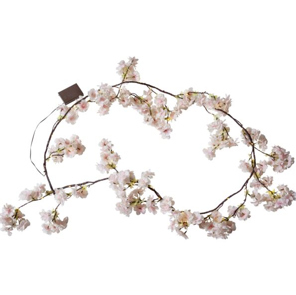 Batteridrevet belysning Ljusslinga 180 cm kirsebærblomster