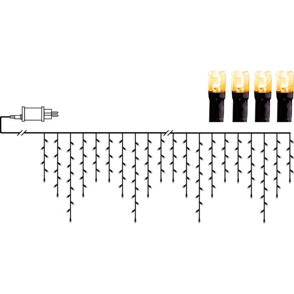 Utendørs julepynt lenke Istappslinga Golden Warm White 1190 cm