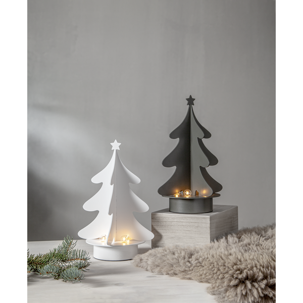 Adventslysestake Juletre hvit 31 cm