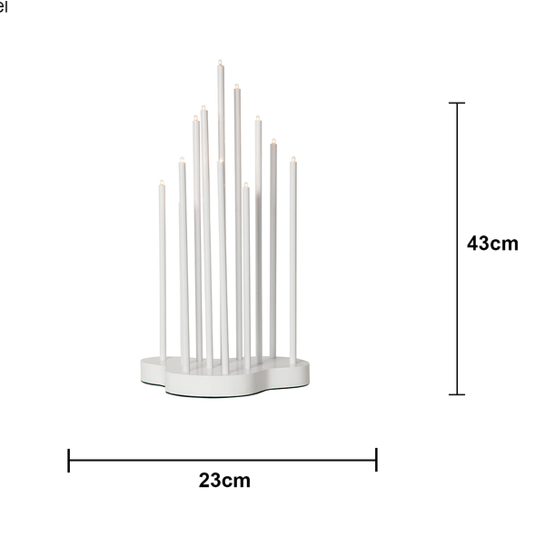 Adventslysestake Buzz 43 cm hvit
