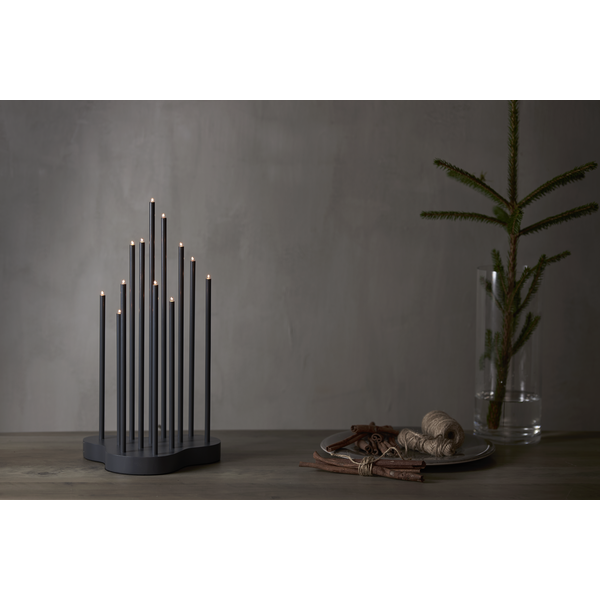 Adventslysestake Buzz 43 cm grå