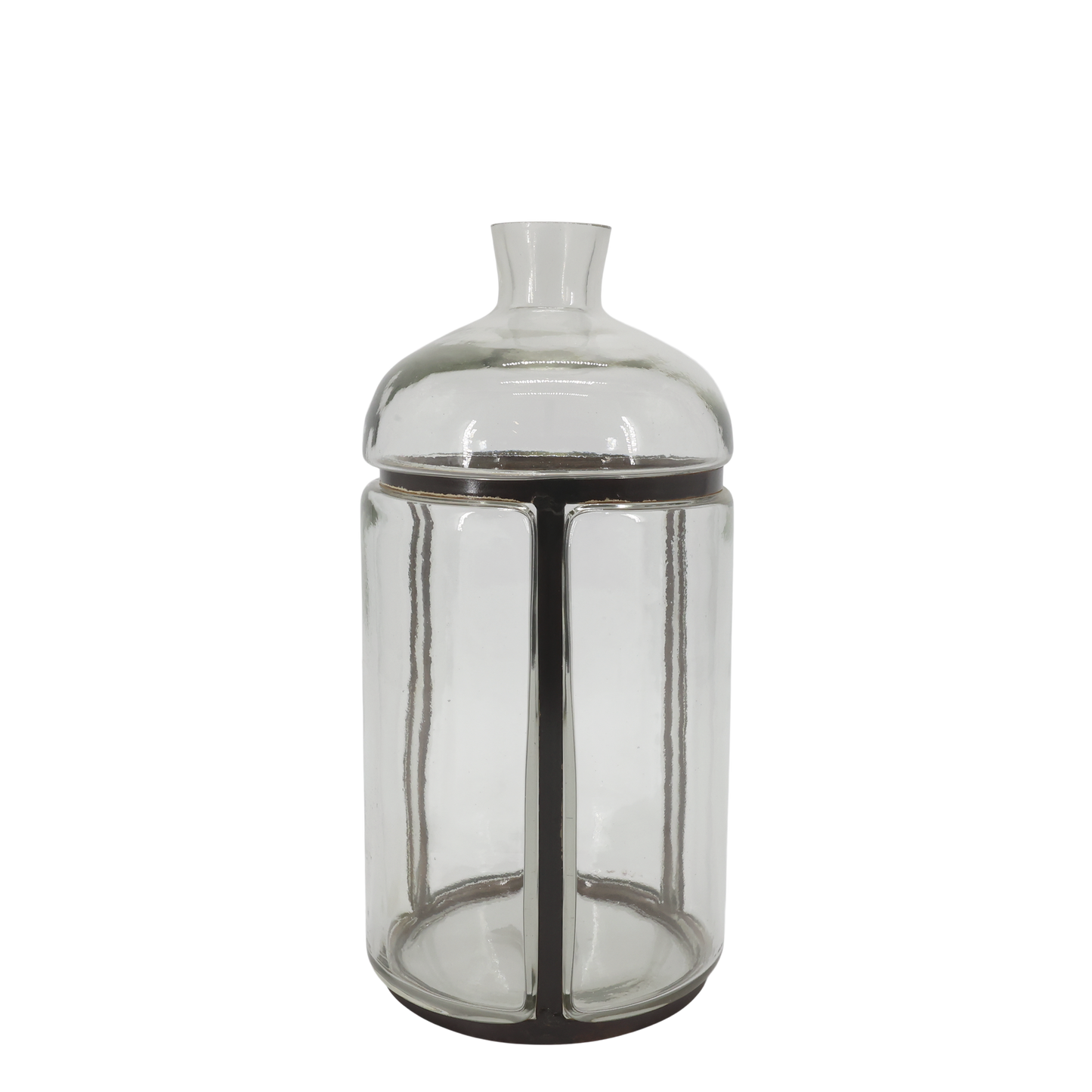 Dekorativ Vase Gammel fransk flaske med jernpynt H38/Ø18 cm klar På lager Juli 2026