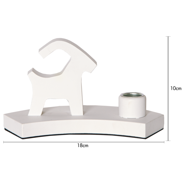 Julelysestake Bukk 18x10x6,5 cm Hvit