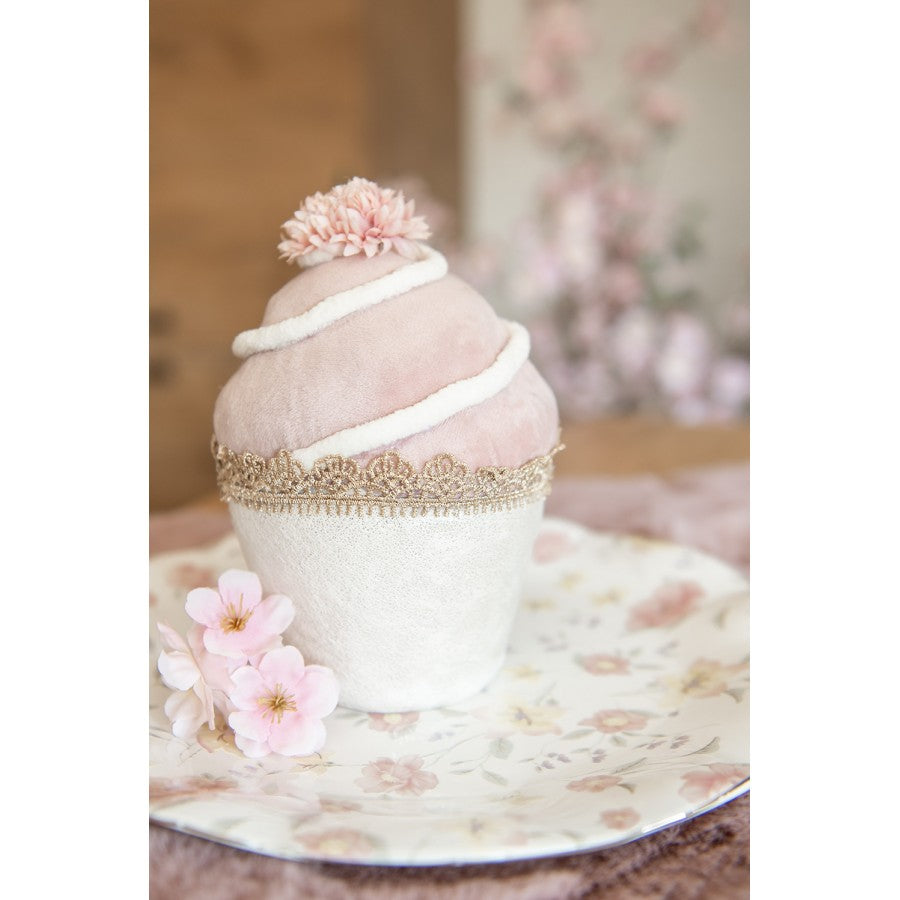 Dekor figurkake Ø 11x16 cm Rosa Tekstil