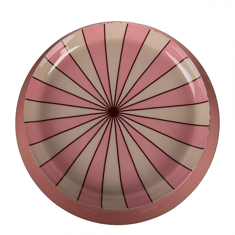 Dekorativt Fat Brett 2-lags kakestativ Ø 30x11 cm Rosa Metal