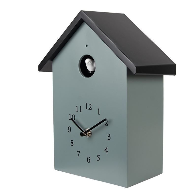 Veggklokke Gjøkur 20x10x26 cm Grønngrå
