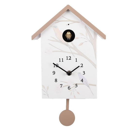 Veggklokke Gjøkur 20x10x26 cm Hvit