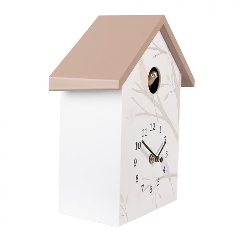 Veggklokke Gjøkur 20x10x26 cm Hvit