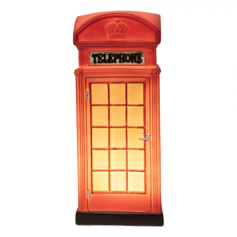 Bordlampe Telefonkiosk rød LED 23x10x10 cm