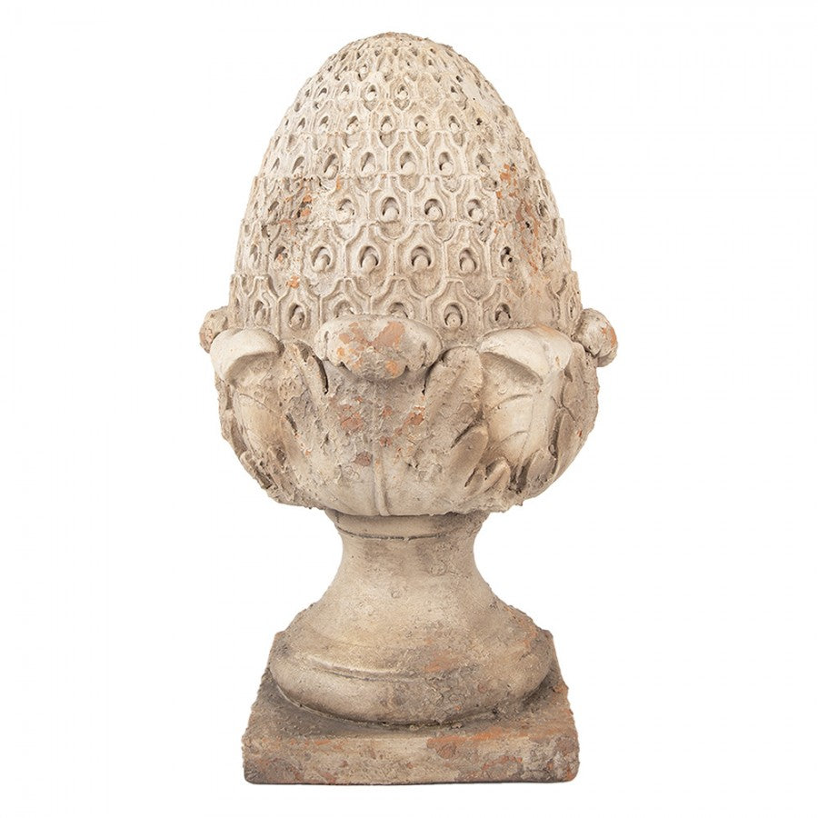 Dekorasjon ornament kjegle 45 cm beige keramikk