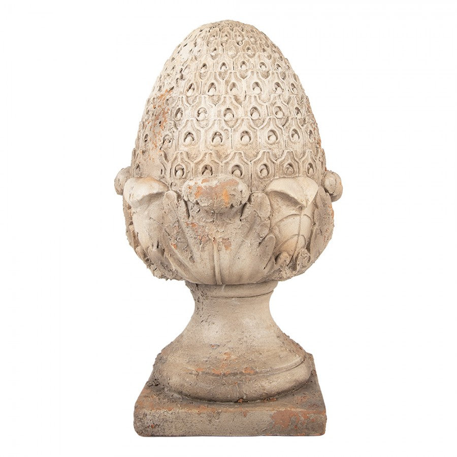 Dekorasjon ornament kjegle 45 cm beige keramikk