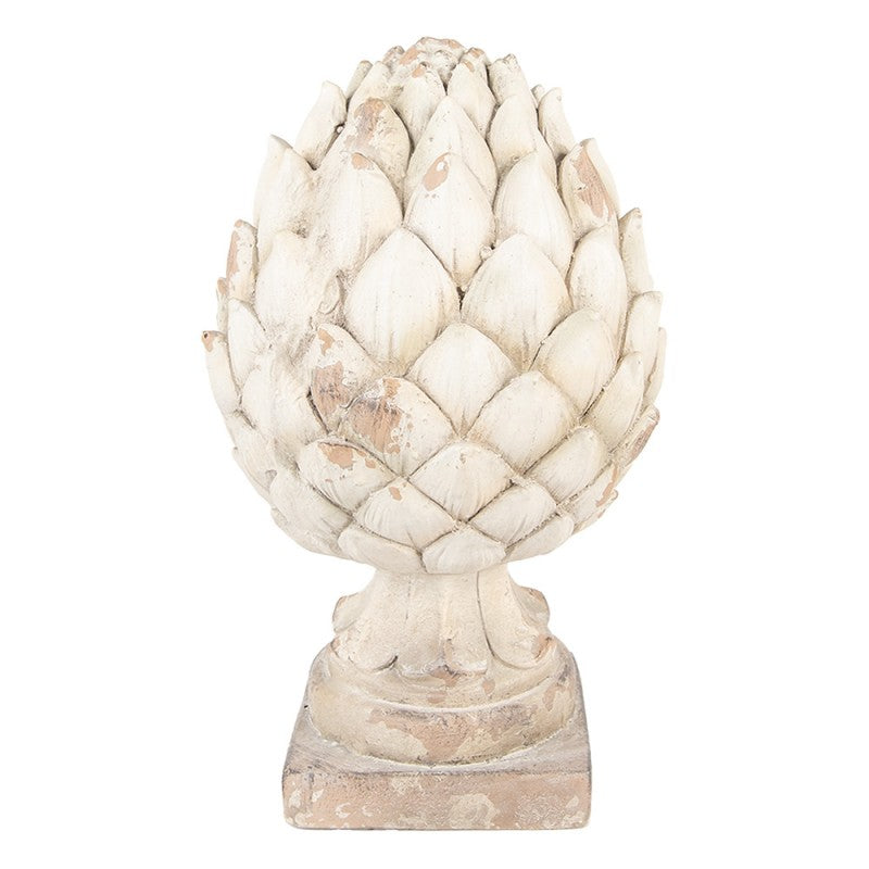 Dekorasjon ornament kjegle 41 cm beige keramikk