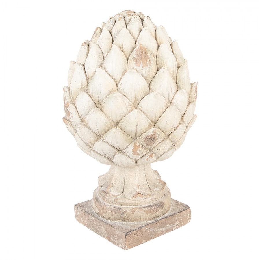 Dekorasjon ornament kjegle 41 cm beige keramikk