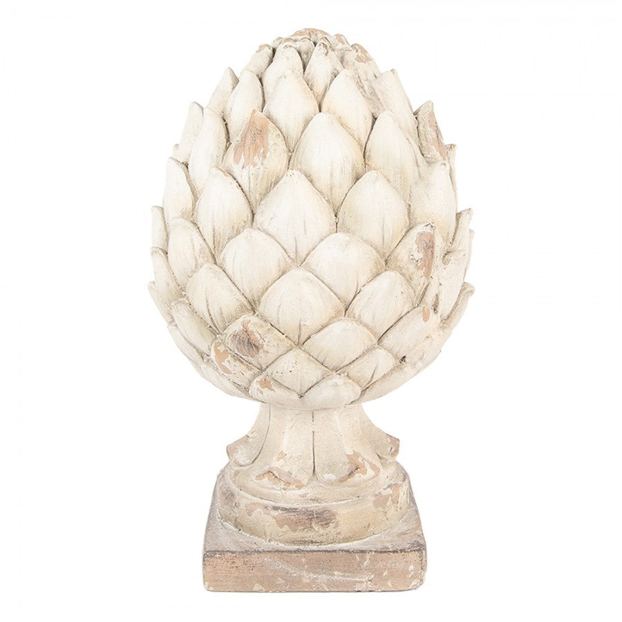 Dekorasjon ornament kjegle 41 cm beige keramikk